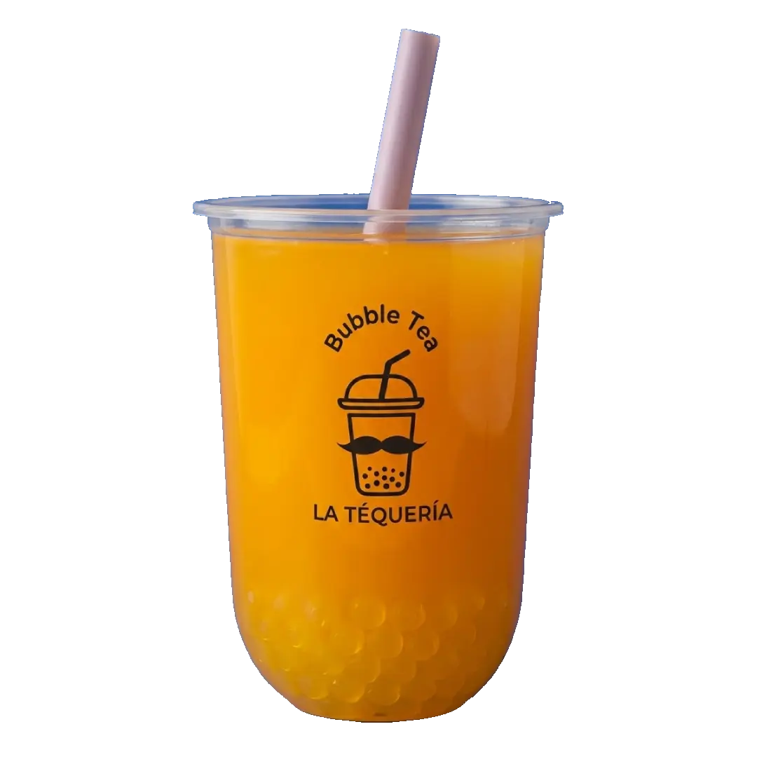 Bubble tea de té con perlas de cristal